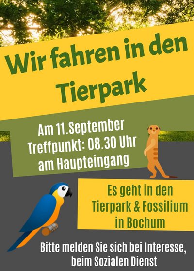Ausflug in den Tierpark nach Bochum 